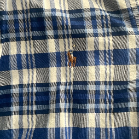 Polo shortsleeved button up blue large - Picture 2 of 5